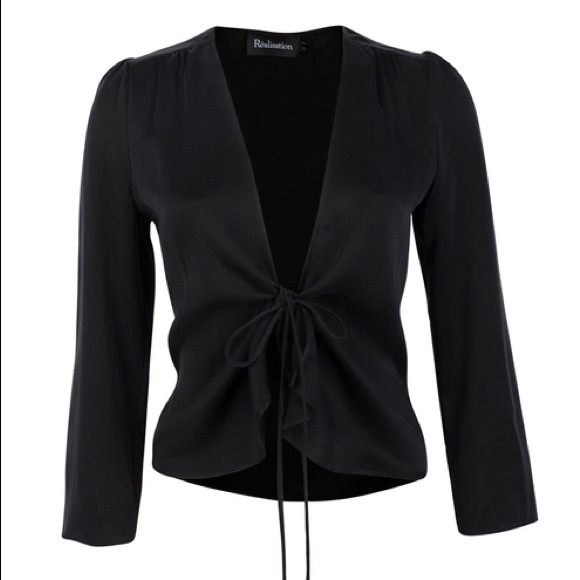 Réalisation Par “Bianca” Top, Black, Sz Small, NWT - Picture 2 of 3